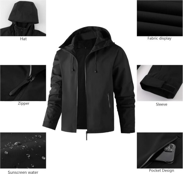 AFILOK Men's lightweight outdoor jacket with water resistant...