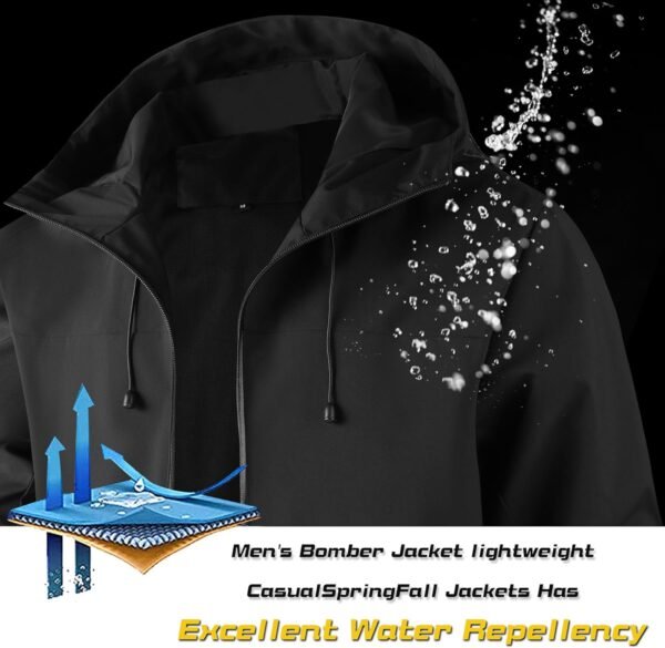 AFILOK Men's lightweight outdoor jacket with water resistant...