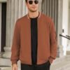 Hardaddy Men's Lightweight Bomber Jacket Textured Casual Var...