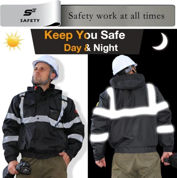 sesafety Reflective Jacket for Men, High Visibility Jackets,...
