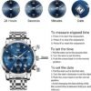 OLEVS Men's Stainless Steel Chronograph Watch, Big Face Gold...