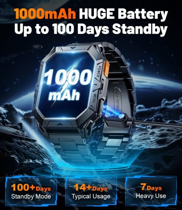 LIGE Military Smart Watches for Men(Answer/Make Calls),100-D...