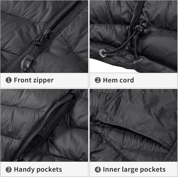 CAMEL CROWN Men's Packable Down Jacket Hooded Lightweight Pu...