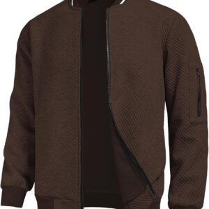 Hardaddy Men's Lightweight Bomber Jacket Textured Casual Var...