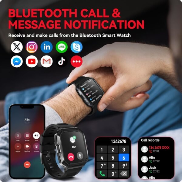 Smart Watch for Men(Answer/Make Call),1.85" 400mAh Military ...