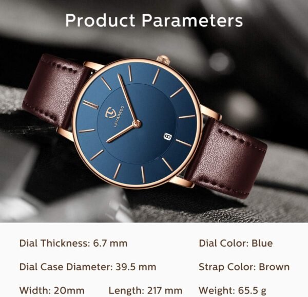 L LAVAREDO Watch for Men, Extremely Thin Mens Watches Minima...