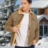 MAGCOMSEN Men's Winter Jacket Lined Sherpa Jacket Warm Truck...