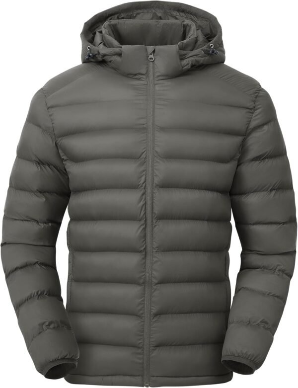 Gopune Men's Lightweight Puffer Jacket Detachable Hooded Wat...