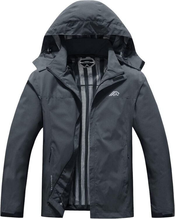 OTU Men's Lightweight Waterproof Hooded Rain Jacket Outdoor ...