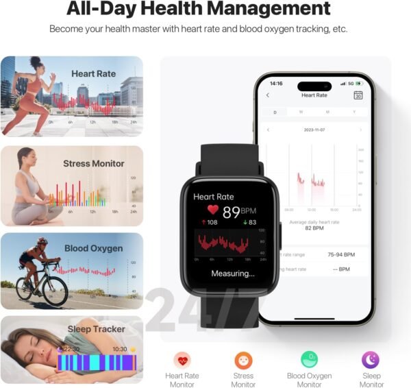 Smart Watch for Men Women - Answer/Make Calls/Quick Reply/AI...