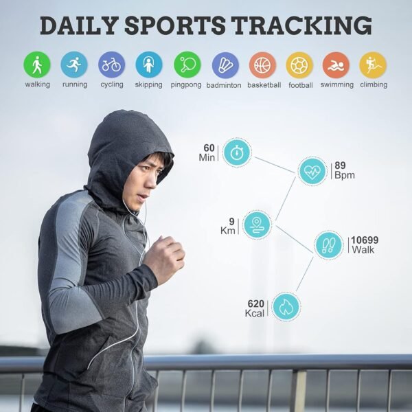 FILIEKEU Men Smart Watch for Android iOS, Bluetooth Calls Vo...
