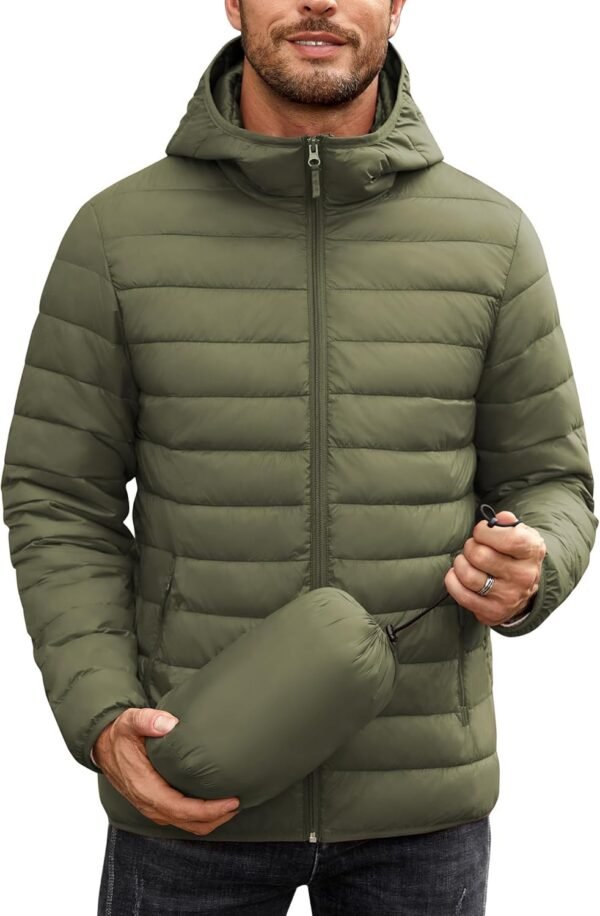 COOFANDY Mens Packable Puffer Jacket Lightweight Hooded Insu...