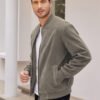 COOFANDY Men's Casual Varsity Jacket Vintage Lightweight Sue...