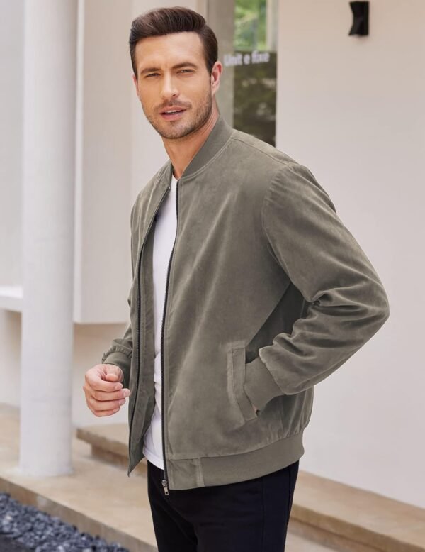 COOFANDY Men's Casual Varsity Jacket Vintage Lightweight Sue...