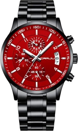 CRRJU Men's Fashion Stainless Steel Watches Date Waterproof ...