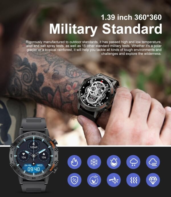 Military Smart Watch for Men(Answer/Dial Calls),100 Sports M...