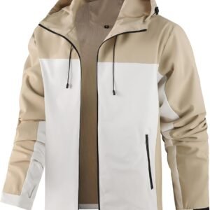 AFILOK Men's lightweight outdoor jacket with water resistant...