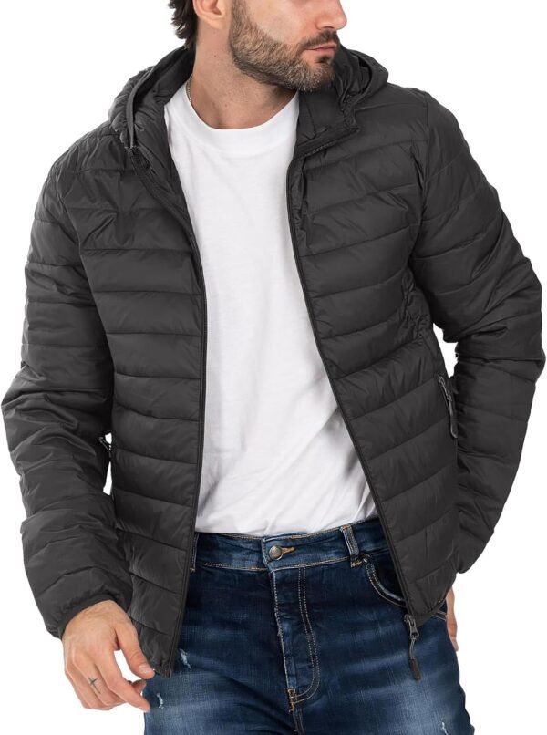Men's Puffer Jacket Hooded Lightweight Full Zip Warm Coats W...