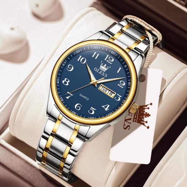 Men's Casual Stainless Steel Watch, Big Face Easy to Read An...