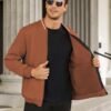 Hardaddy Men's Lightweight Bomber Jacket Textured Casual Var...