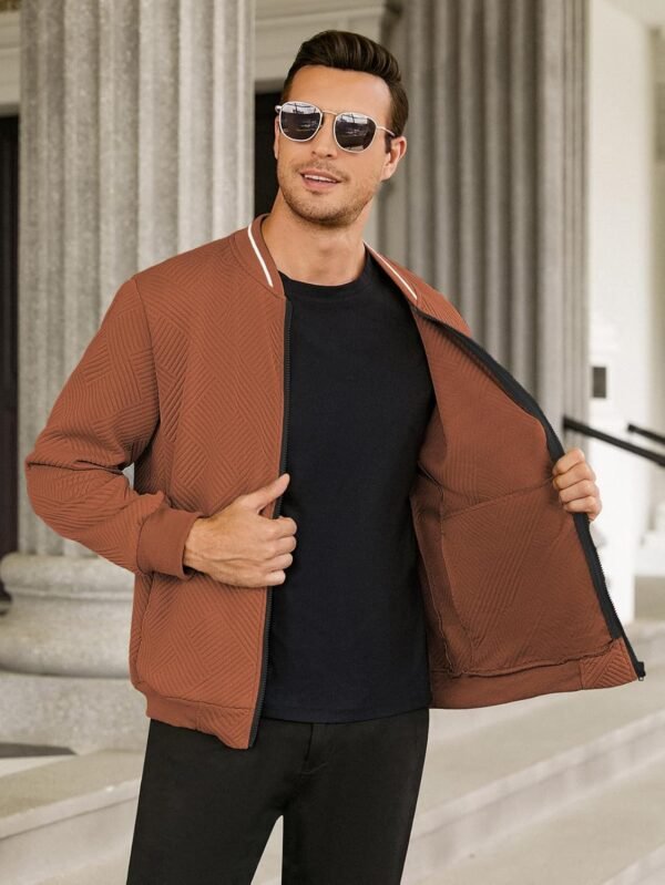 Hardaddy Men's Lightweight Bomber Jacket Textured Casual Var...