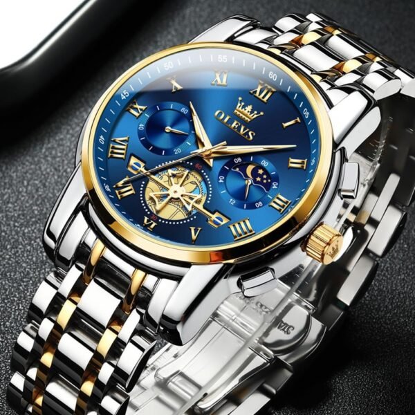 OLEVS Mens Watches Chronograph Business Dress Quartz Stainle...