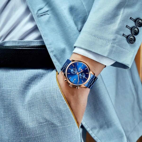 GOLDEN HOUR Fashion Business Mens Watches with Stainless Ste...