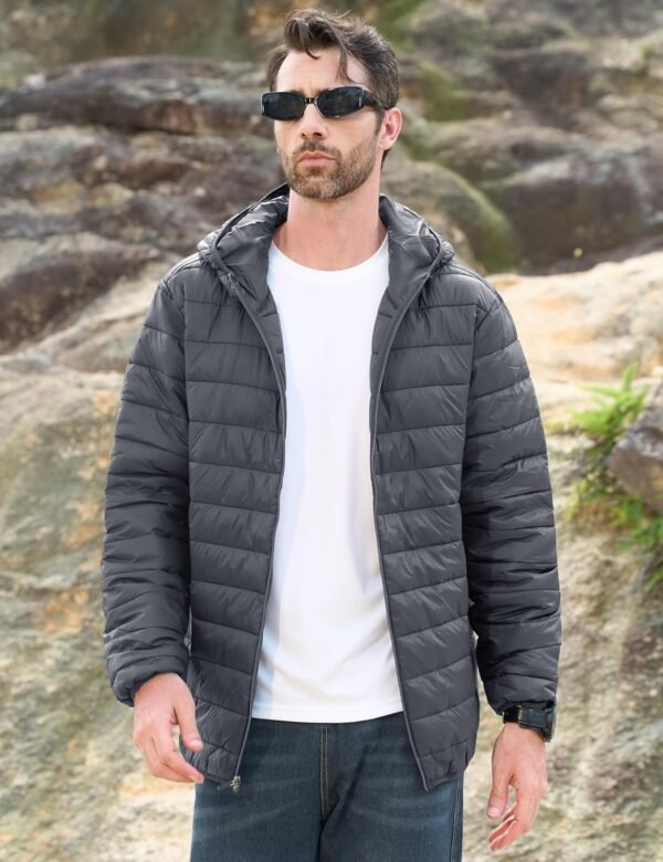 CRYSULLY Men's Puffer Jackets with Hood Lightweight Full Zip...