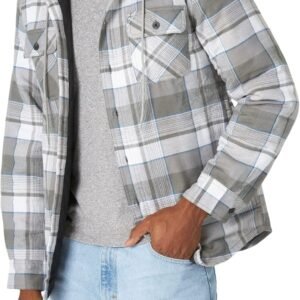 Wrangler Authentics Men's Long Sleeve Quilted Lined Flannel ...