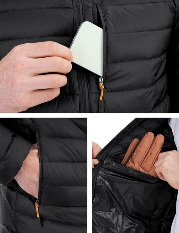 Men's Lightweight Puffer Jacket Insulated Water-Resistant Ou...