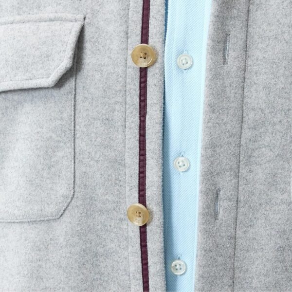 Mens Shirt Jacket Brushed Casual Shacket with Two Pockets Lo...