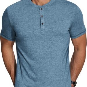 COOFANDY Men's Henley Shirts Short Sleeve Casual Basic Tee S...