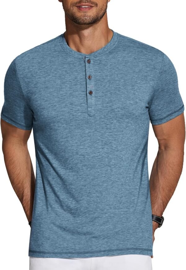 COOFANDY Men's Henley Shirts Short Sleeve Casual Basic Tee S...