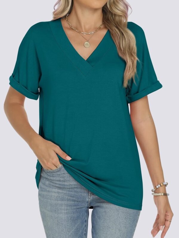 ANRABESS Womens Tops Short Sleeve V Neck T-Shirts Summer Loo...
