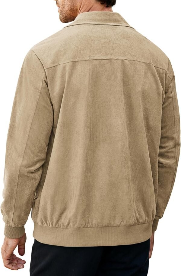COOFANDY Men's Casual Suede Bomber Jacket Lightweight Full Z...