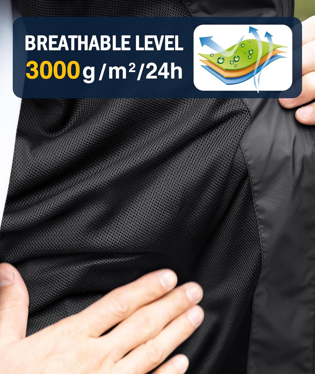 SWISSWELL Rain Jacket Men Waterproof Windbreaker, Lightweigh... - Image 3