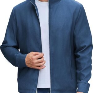 COOFANDY Men's Lightweight Zip Up Jacket Stand Collar Jacket...