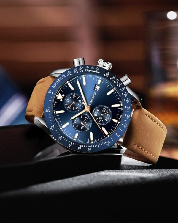 Watches for Men Leather Band Chronograph Mens Watches 30M Wa...