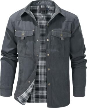 Mr.Stream Men's Lightweight Long Sleeved Snap Plaid Western ...