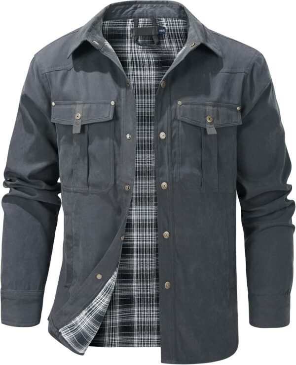 Mr.Stream Men's Lightweight Long Sleeved Snap Plaid Western ...