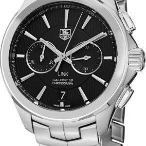 Tag Heuer Link Black Dial Stainless Steel Mens Watch CAT2110...