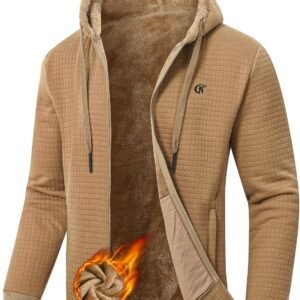 Men's Zip Up Hoodie Heavyweight Fleece Sherpa Lined Sweatshi...