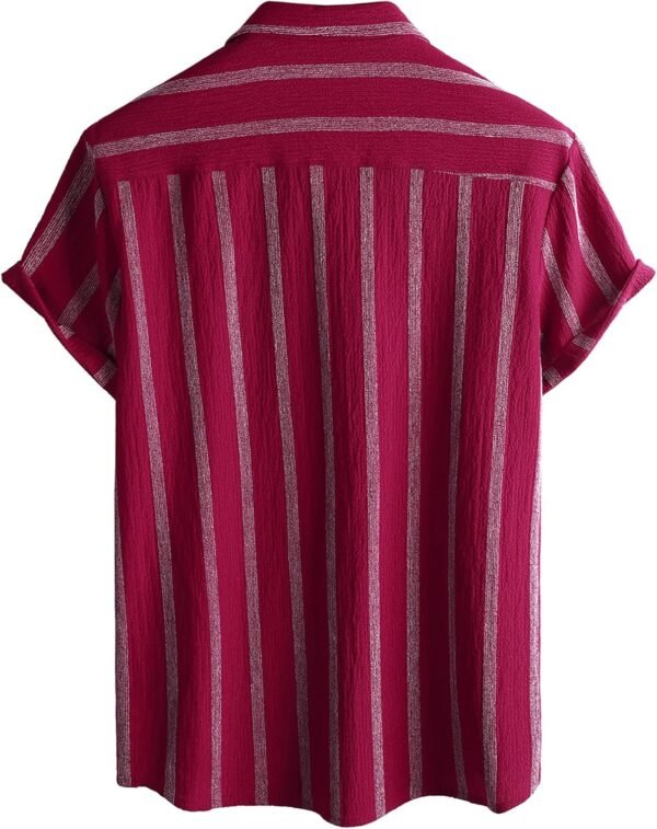 VATPAVE Mens Summer Striped Shirts Button Down Short Sleeve ...
