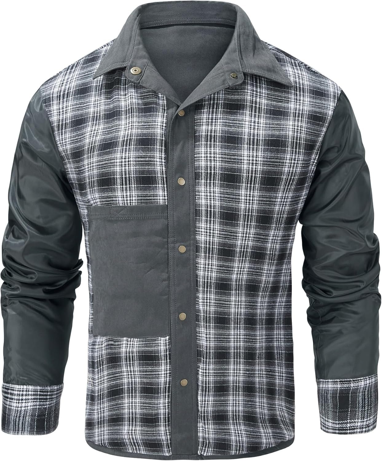 Mr.Stream Men's Lightweight Long Sleeved Snap Plaid Western ... - Image 2