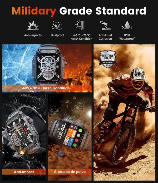 LIGE Military Smart Watch for Men(Call Receive/Dial) with 3 ...