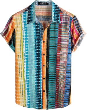 VATPAVE Mens Casual Hawaiian Floral Shirts Short Sleeve Butt...