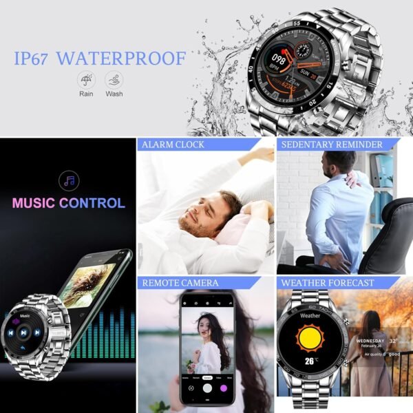FILIEKEU Men Smart Watch for Android iOS, Bluetooth Calls Vo...