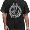 Men Vintage Graphic Tees Washed Oversized Skull 3D Printed T...