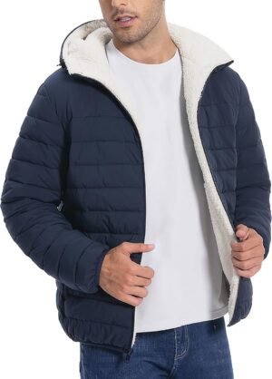 Pioneer Camp Men's Winter Puffer Jacket Sherpa Lined Hooded ...