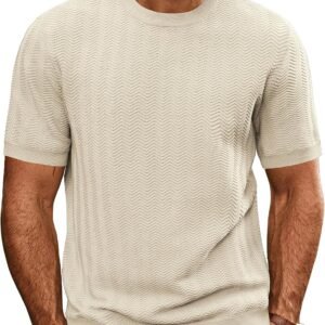 PJ PAUL JONES Men's T-Shirts Crewneck Short Sleeve Tee Textu...